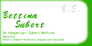 bettina subert business card